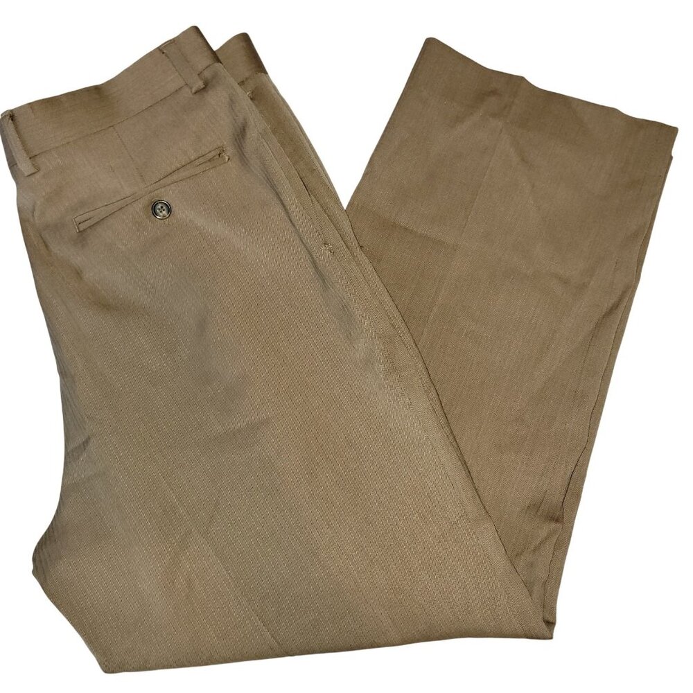 Lauren Ralph Lauren Pants Mens 32R Pleated Wool Cashmere Dress Slacks FLAW